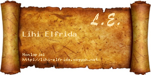 Lihi Elfrida névjegykártya
